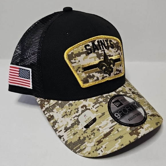 New Orleans Saints NFL Salute To Service New Era 9FORTY Men’s Snapback Hat Cap - Picture 3 of 6